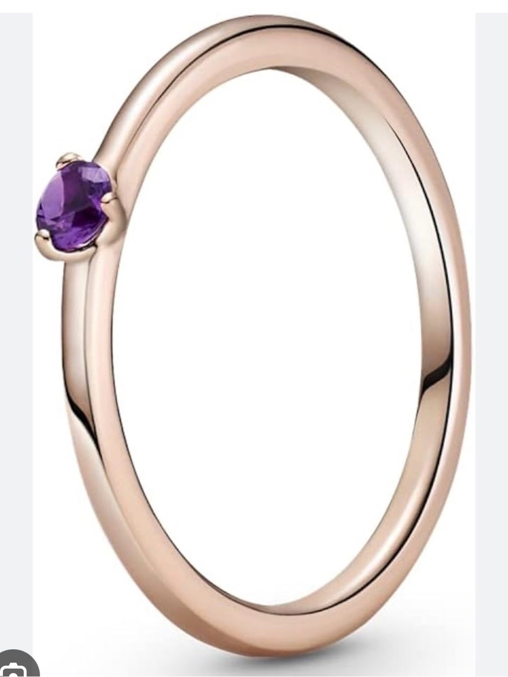 Pandora Rose Gold Ring with Purple Stone